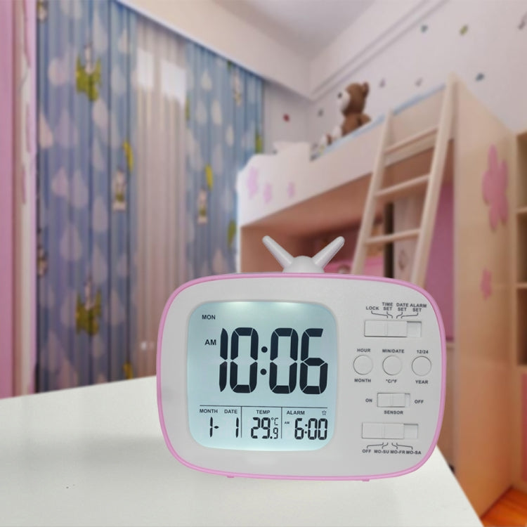 G179 Retro TV Alarm Clock Student Dormitory Bed Electronic Clock(Blue English Version) - Novelty Clock by PMc TechLife | Online Shopping South Africa | PMc TechLife | Buy Now Pay Later Mobicred