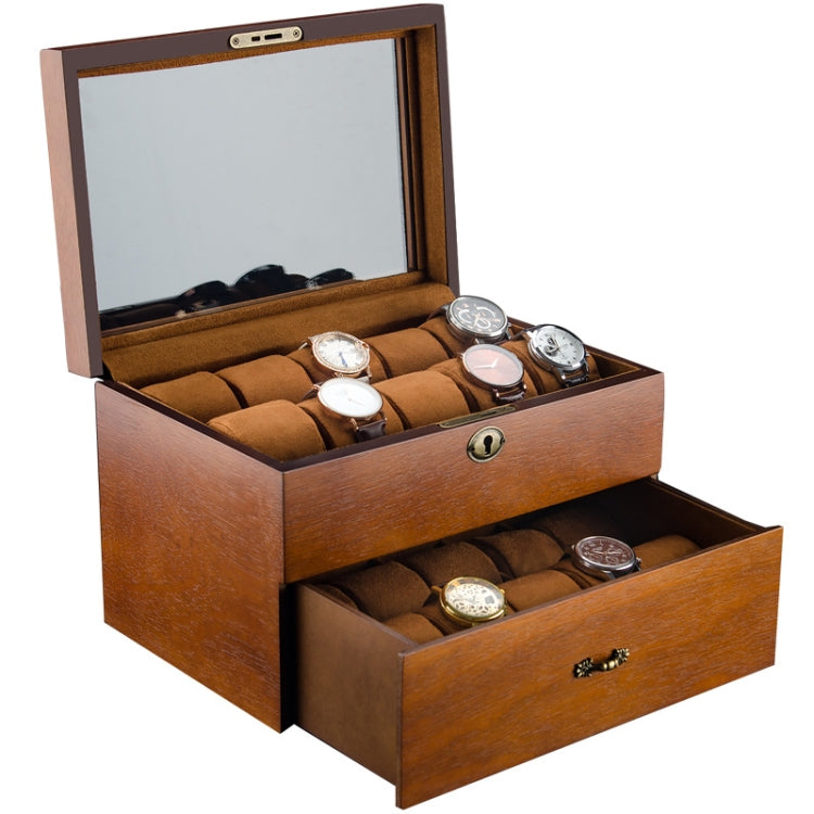Wooden Double-Layer Watch Storage Box With Lock Jewelry Collection Display Box, Specification: 20 Epitope With Glass Sunroof - free shipping - PMc TechLife - Order now!