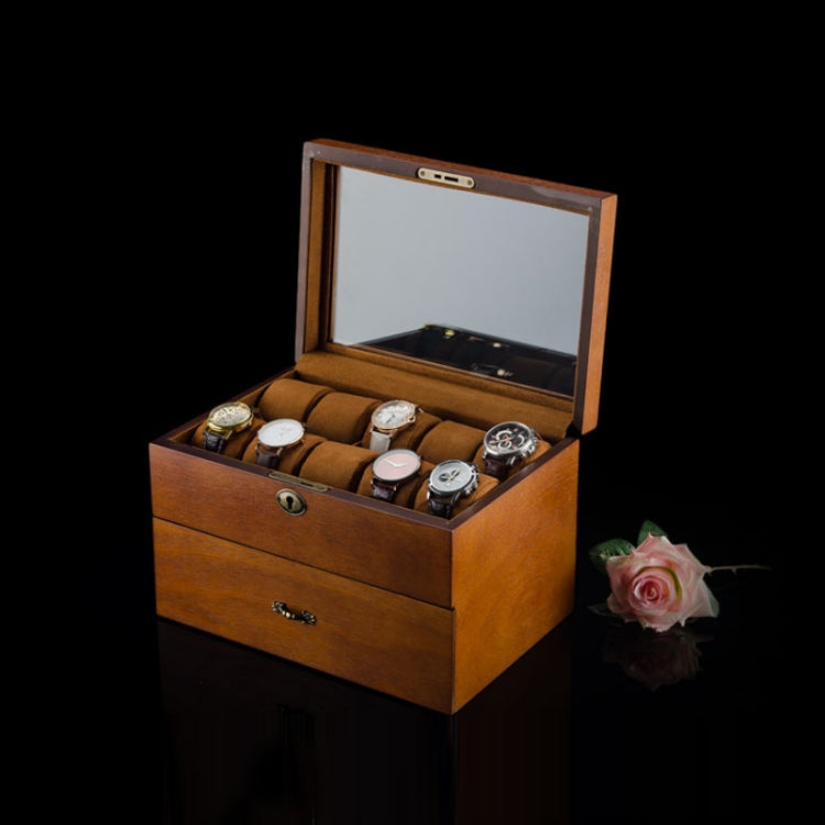 Wooden Double-Layer Watch Storage Box With Lock Jewelry Collection Display Box, Specification: 20 Epitope With Glass Sunroof - free shipping - PMc TechLife - Order now!