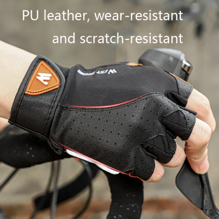 WEST BIKING YP0211196 Half-Finger Shock-Absorbing Anti-Skid Motorcycle Bike Gloves Riding Equipment, Size: S(Black Yellow) - Cycling Gloves by WEST BIKING | Online Shopping South Africa | PMC TechLife | Buy Now Pay Later Mobicred