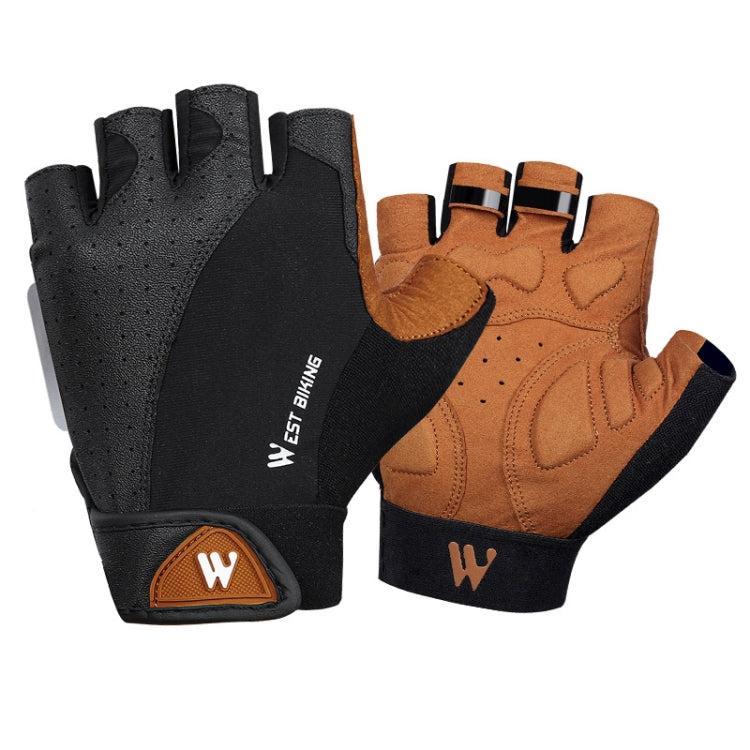 WEST BIKING YP0211196 Half-Finger Shock-Absorbing Anti-Skid Motorcycle Bike Gloves Riding Equipment, Size: L(Black Yellow) - free shipping - PMC TechLife - Order now!