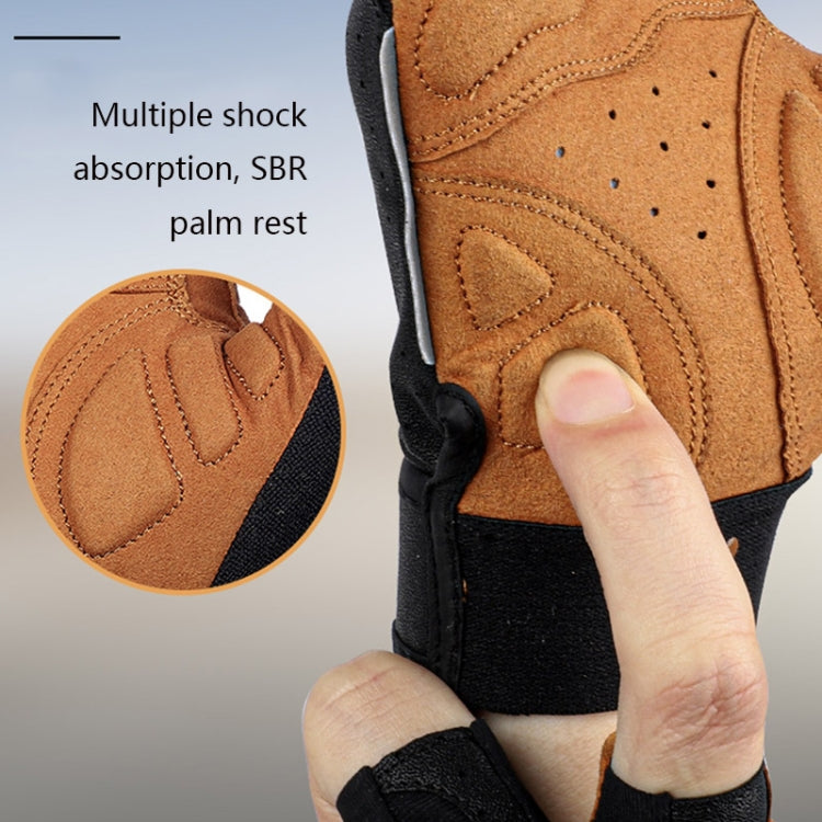 WEST BIKING YP0211196 Half-Finger Shock-Absorbing Anti-Skid Motorcycle Bike Gloves Riding Equipment, Size: L(Black Yellow) - free shipping - PMC TechLife - Order now!