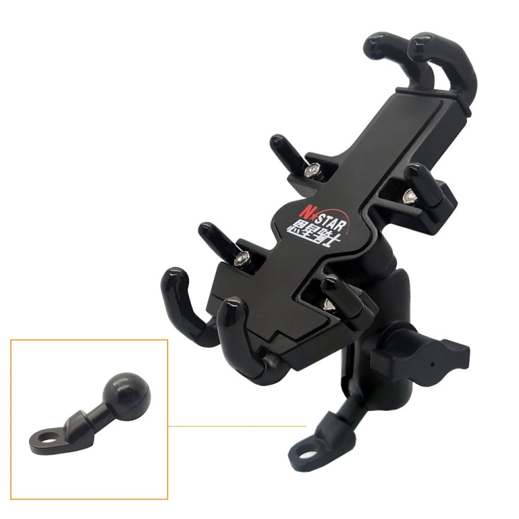 N-STAR NJN001 Motorcycle Bicycle Compatible Mobile Phone Bracket Aluminum Accessories Riding Equipment(With Crooked Ball Head) - free shipping - PMC TechLife - Order now!