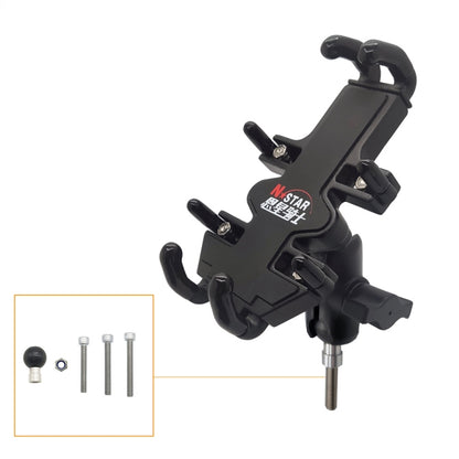 N-STAR NJN001 Motorcycle Bicycle Compatible Mobile Phone Bracket Aluminum Accessories Riding Equipment(With Hollow M8 Ball) - Holders by N-STAR | Online Shopping South Africa | PMC Jewellery | Buy Now Pay Later Mobicred