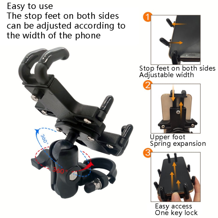 N-STAR NJN001 Motorcycle Bicycle Compatible Mobile Phone Bracket Aluminum Accessories Riding Equipment(With Pump Cover) - Holders by N-STAR | Online Shopping South Africa | PMC Jewellery | Buy Now Pay Later Mobicred