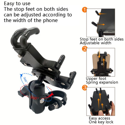 N-STAR NJN001 Motorcycle Bicycle Compatible Mobile Phone Bracket Aluminum Accessories Riding Equipment(With Hollow M8 Ball) - Holders by N-STAR | Online Shopping South Africa | PMC Jewellery | Buy Now Pay Later Mobicred