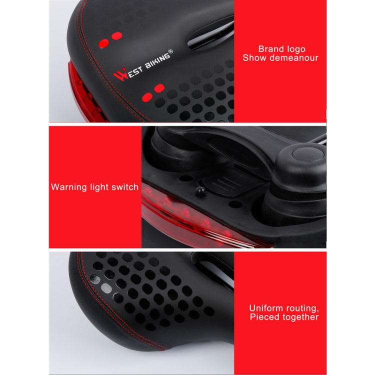 WEST BIKING YP0801083 Bicycle Taillight Thickened Soft And Comfortable Mountain Bike Seat Cushion(Black Blue) - free shipping - PMc TechLife - Order now!