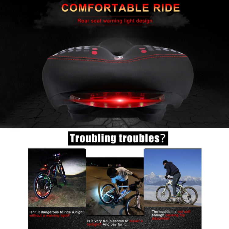 WEST BIKING YP0801083 Bicycle Taillight Thickened Soft And Comfortable Mountain Bike Seat Cushion(Black Blue) - free shipping - PMc TechLife - Order now!