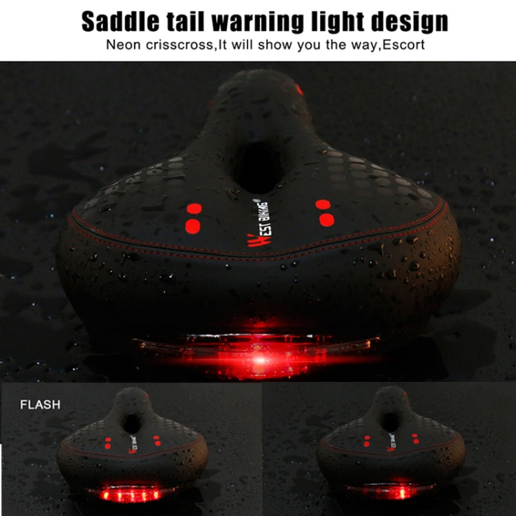 WEST BIKING YP0801083 Bicycle Taillight Thickened Soft And Comfortable Mountain Bike Seat Cushion(Black Blue) - free shipping - PMc TechLife - Order now!