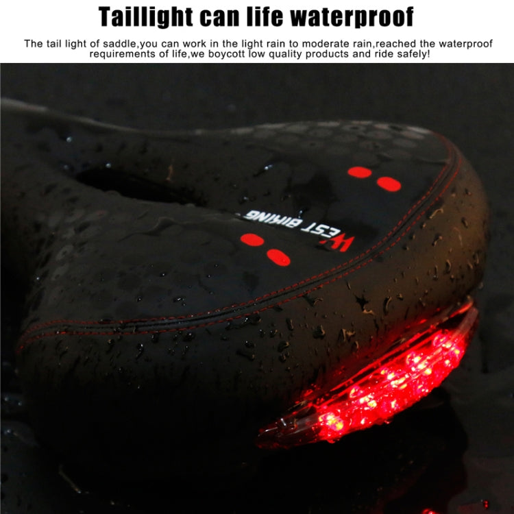 WEST BIKING YP0801083 Bicycle Taillight Thickened Soft And Comfortable Mountain Bike Seat Cushion(BlackRed) - free shipping - PMc TechLife - Order now!