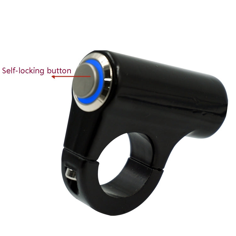 Motorcycle Electric Car Modified Accessories Faucet Handlebar Aluminum Alloy Speaker Large Light Shot Lamp Switch(Blue Light Self-lock Protruding Button 5 Line) - Electrical System by PMC TechLife | Online Shopping South Africa | PMC TechLife | Buy Now Pay Later Mobicred