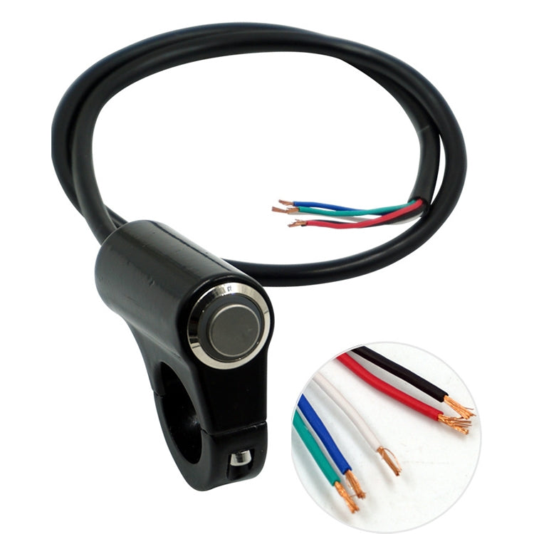 Motorcycle Electric Car Modified Accessories Faucet Handlebar Aluminum Alloy Speaker Large Light Shot Lamp Switch(Blue Light Self-lock Protruding Button 5 Line) - Electrical System by PMC TechLife | Online Shopping South Africa | PMC TechLife | Buy Now Pay Later Mobicred