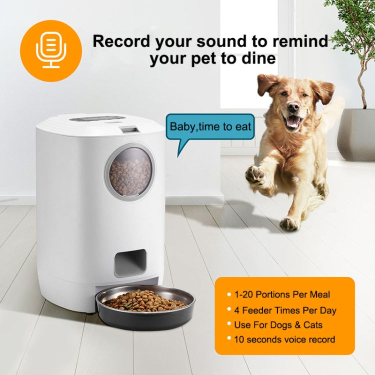 4.5L Smart Pet Cat Dog Bowl Food Automatic Dispenser Feeder  With Timer Auto Electronic Feeder With Metal Food Tray, Specification: EU Plug - Food Bowls by PMC Jewellery | Online Shopping South Africa | PMC Jewellery