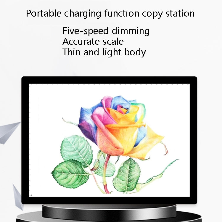 A4-D26  Charging Copy Table Soft Light Eye Protection Edging Copy Board Drawing Board(Pink) -  by PMC Jewellery | Online Shopping South Africa | PMC Jewellery | Buy Now Pay Later Mobicred