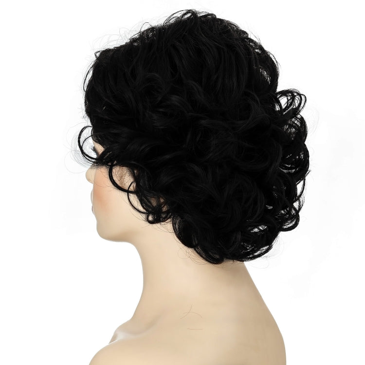 Ladies Fluffy Short Curved Head Set Chemical Fiber Wig(Black) - free shipping - PMC TechLife - Order now!