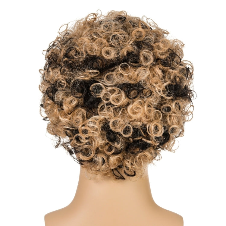 Men Wig Curls Hair Chemical Fiber Headgear(Brown+Black) - free shipping - PMC TechLife - Order now!