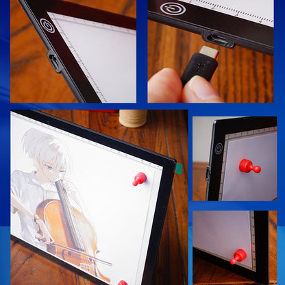 Copy Station Anime Drain Station LED Copy Board With Magnetic Suction Light Board Drawing Plate With USB Cable, Specification: A4 Stepless Dimming (Black) -  by PMC Jewellery | Online Shopping South Africa | PMC Jewellery | Buy Now Pay Later Mobicred