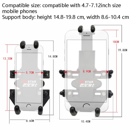 N-STAR Motorcycle Bicycle Composite Version Of Mobile Phone Bracket Multifunctional Accessories Lightweight Riding Equipment(Crooked Ball Head) - Holders by N-STAR | Online Shopping South Africa | PMC Jewellery | Buy Now Pay Later Mobicred