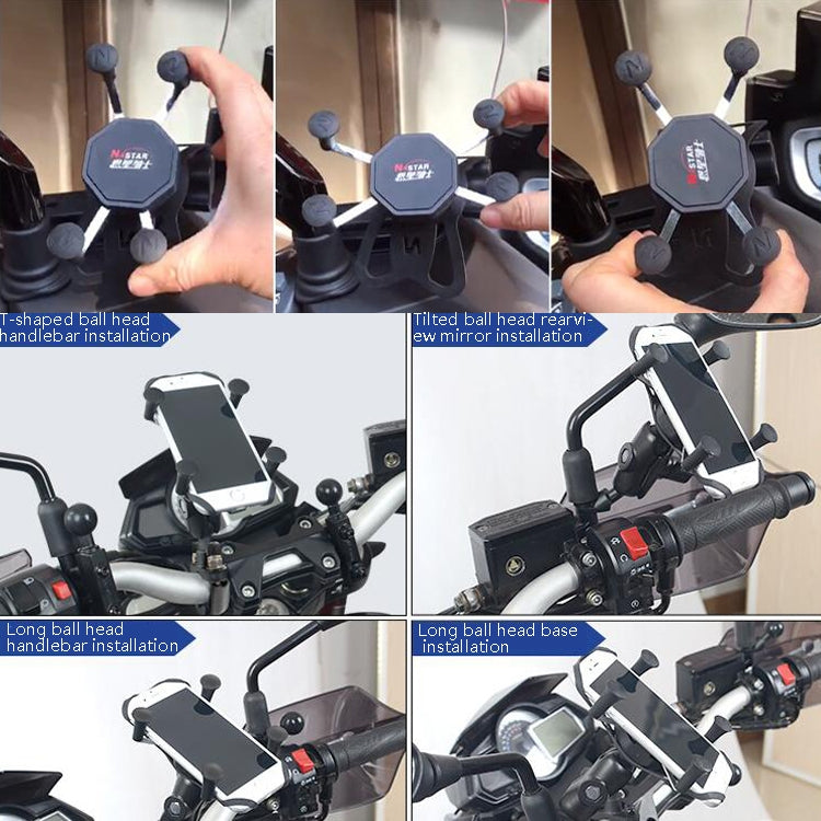 N-STAR N002 Motorcycle Bicycle Mobile Phone Bracket Riding Equipment(Large T Head) - Holders by N-STAR | Online Shopping South Africa | PMC Jewellery | Buy Now Pay Later Mobicred