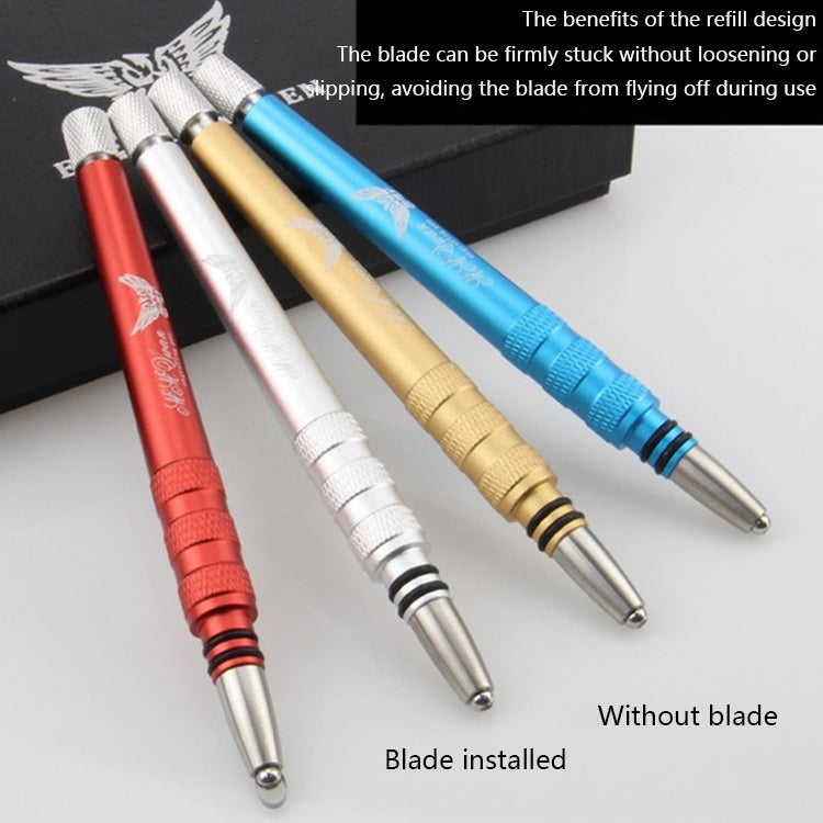 MM VWAN Magic Hairdressing Eyebrow Trimming Engraving Pen Scoring Stainless Steel Razor(Blue) - free shipping - PMC TechLife - Order now!