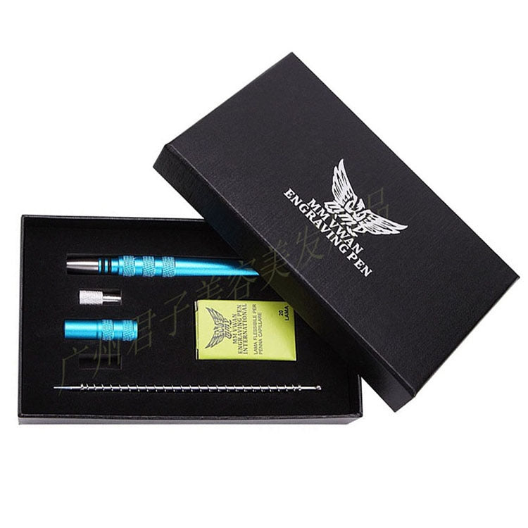 MM VWAN Magic Hairdressing Eyebrow Trimming Engraving Pen Scoring Stainless Steel Razor(Blue) - free shipping - PMC TechLife - Order now!