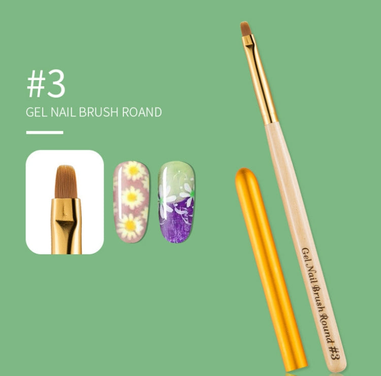 Nail Art Pen Nail Round Head Phototherapy Pen Painted Pen Brush Beauty Brush(Number 3) - Nail Art Equipment by PMC Jewellery | Online Shopping South Africa | PMC Jewellery | Buy Now Pay Later Mobicred