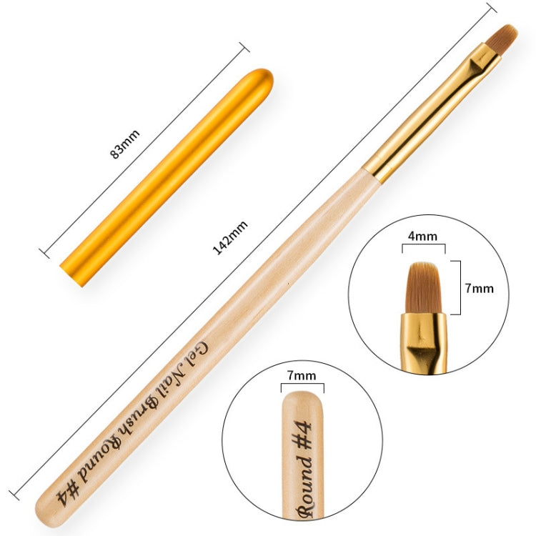 Nail Art Pen Nail Round Head Phototherapy Pen Painted Pen Brush Beauty Brush(Number 4) - Nail Art Equipment by PMC Jewellery | Online Shopping South Africa | PMC Jewellery | Buy Now Pay Later Mobicred