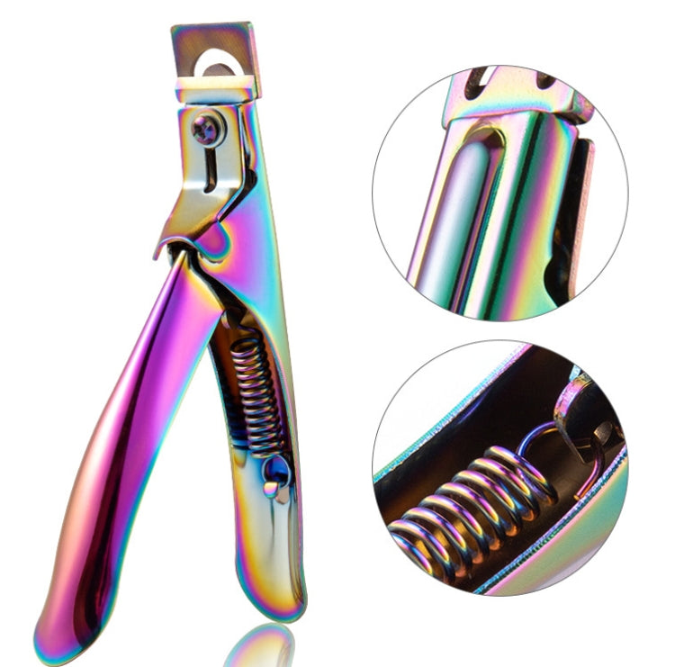Nail Word Cut French U-Shaped Cut Fake Nail Cut Stainless Steel Nail Knife, Color Classification: Electrophoretic Black - free shipping - PMC Jewellery - Order now!