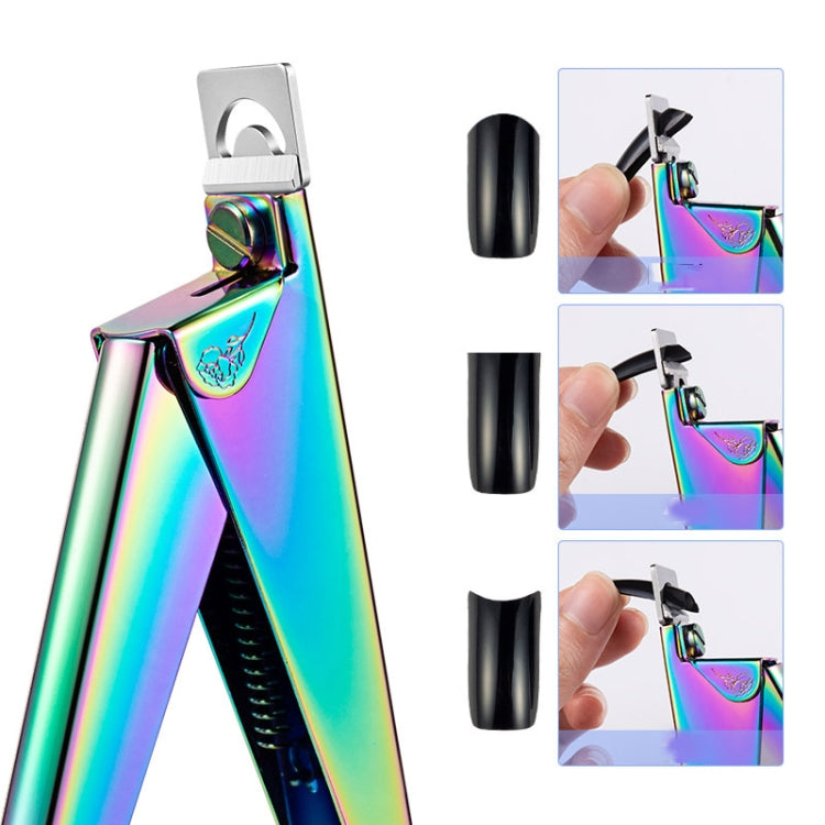 Nail Word Cut French U-Shaped Cut Fake Nail Cut Stainless Steel Nail Knife, Color Classification: Electrophoretic Black - free shipping - PMC Jewellery - Order now!