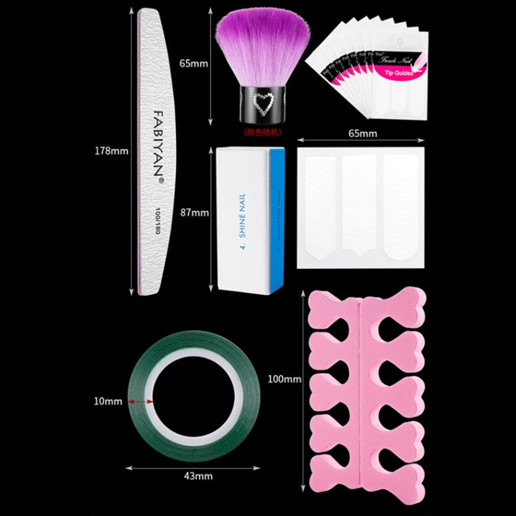 FABIYAN Nail Brush Nail Piece Set Nail Art Polishing Supplies Set, Specification: Transparent Semi-sticked Small Set - Nail Art Equipment by FABIYAN | Online Shopping South Africa | PMC Jewellery | Buy Now Pay Later Mobicred