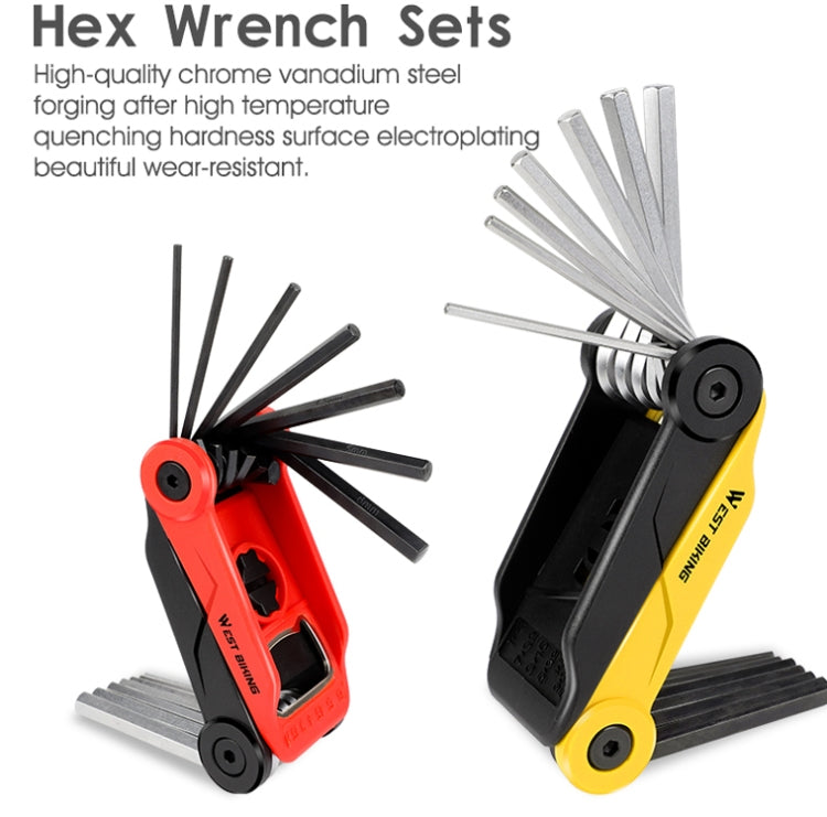 West Biking 16 In 1 Bicycle Repair Tool Multi-Function Wrench Hex Tool Riding Equipment(Black Yellow) - Maintenance tools by West Biking | Online Shopping South Africa | PMc TechLife | Buy Now Pay Later Mobicred
