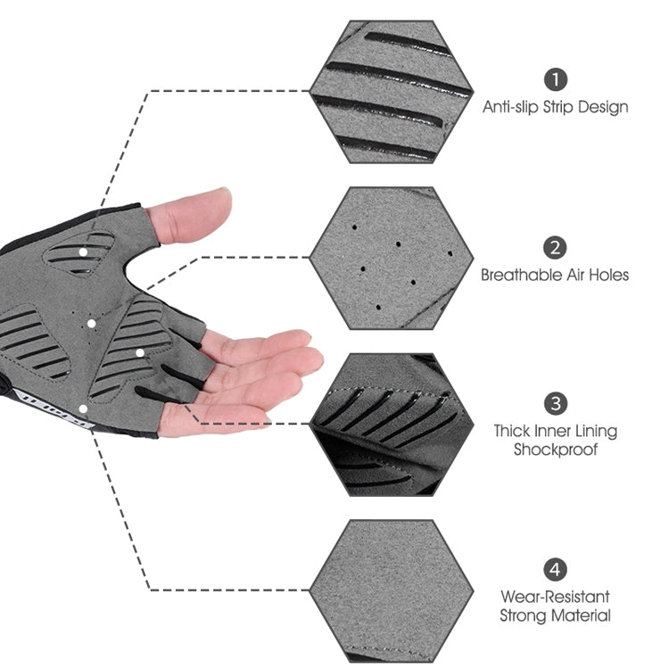 WEST BIKING YP0211210 Mountain Cycling Gloves Half Finger Breathable Anti-Slip Gloves Riding Equipment, Size: M(Dark Grey) - Cycling Gloves by WEST BIKING | Online Shopping South Africa | PMC TechLife | Buy Now Pay Later Mobicred