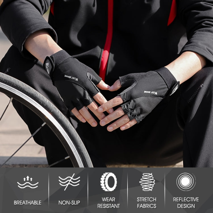 WEST BIKING YP0211210 Mountain Cycling Gloves Half Finger Breathable Anti-Slip Gloves Riding Equipment, Size: L(Black Yellow) - free shipping - PMC TechLife - Order now!