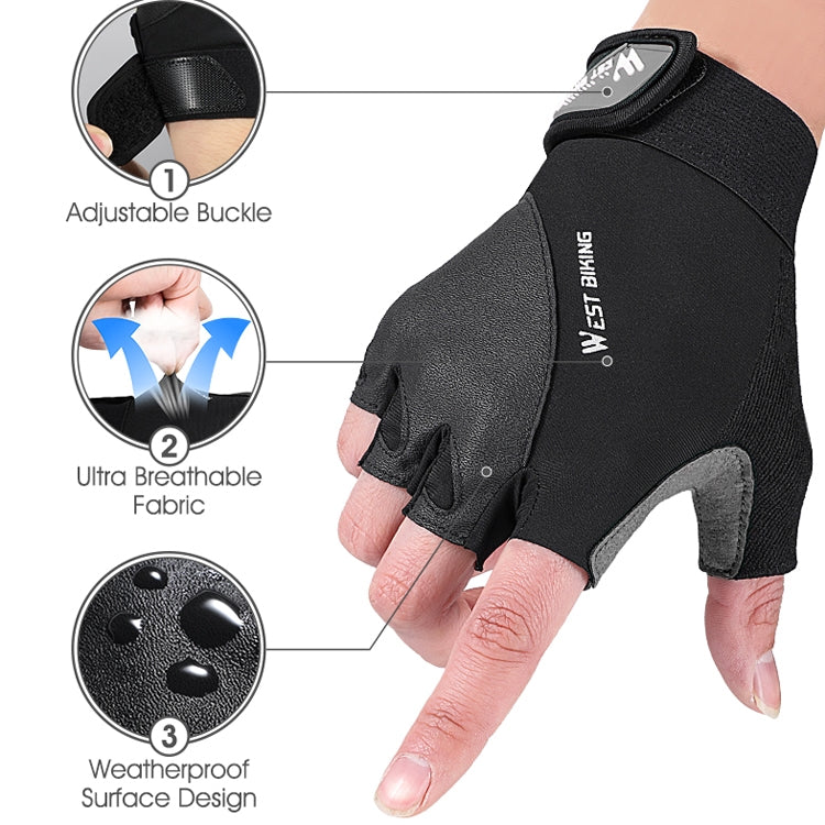 WEST BIKING YP0211210 Mountain Cycling Gloves Half Finger Breathable Anti-Slip Gloves Riding Equipment, Size: XL(Light Green) - Cycling Gloves by WEST BIKING | Online Shopping South Africa | PMC TechLife | Buy Now Pay Later Mobicred