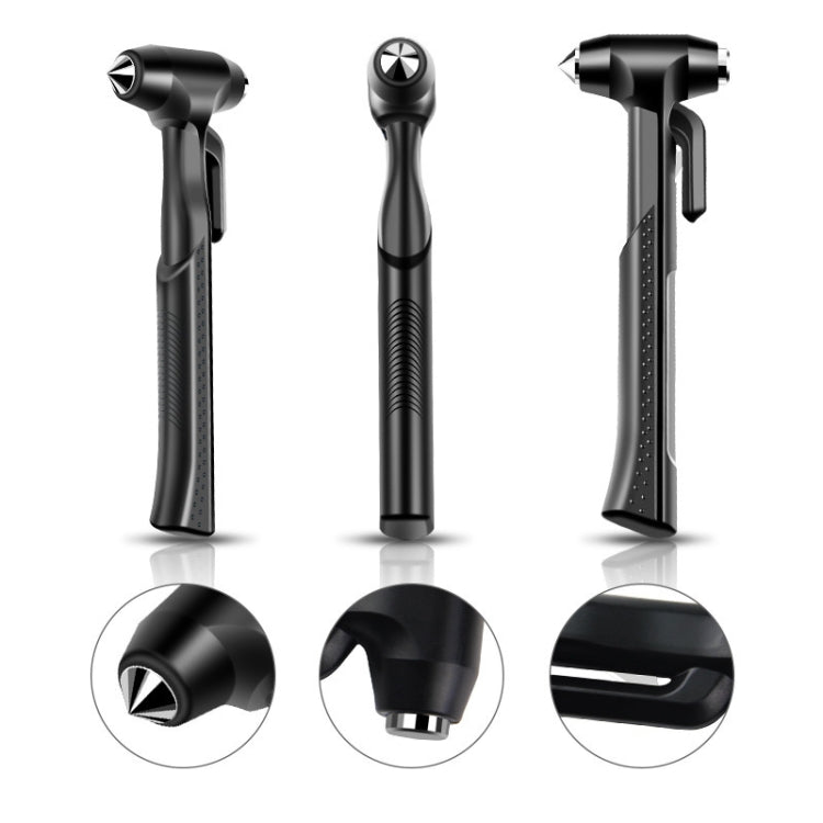 Car Safety Life-Saving Hammer Car Emergency Multifunctional Window Breaker, Colour: Deluxed Black With Fixed Rack - Emergency Hammer by PMC TechLife | Online Shopping South Africa | PMC TechLife | Buy Now Pay Later Mobicred