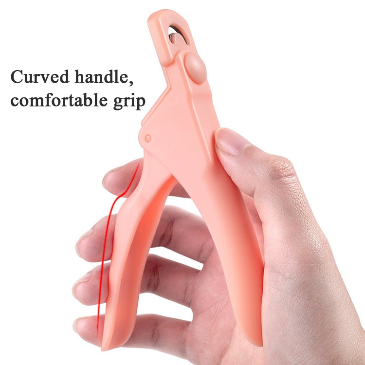 Nail Scissors U-Shaped Scissors DIY French Nail Fake Nail Scissors, Specification: Rose Red With Hood - free shipping - PMC Jewellery - Order now!