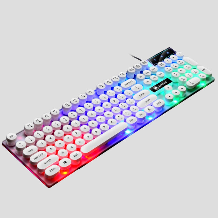 LIMEIDE GTX300 104 Keys Retro Round Key Cap USB Wired Mouse Keyboard, Cable Length: 1.4m, Colour: Punk Single Keyboard White - Wired Keyboard by LIMEIDE | Online Shopping South Africa | PMC TechLife | Buy Now Pay Later Mobicred