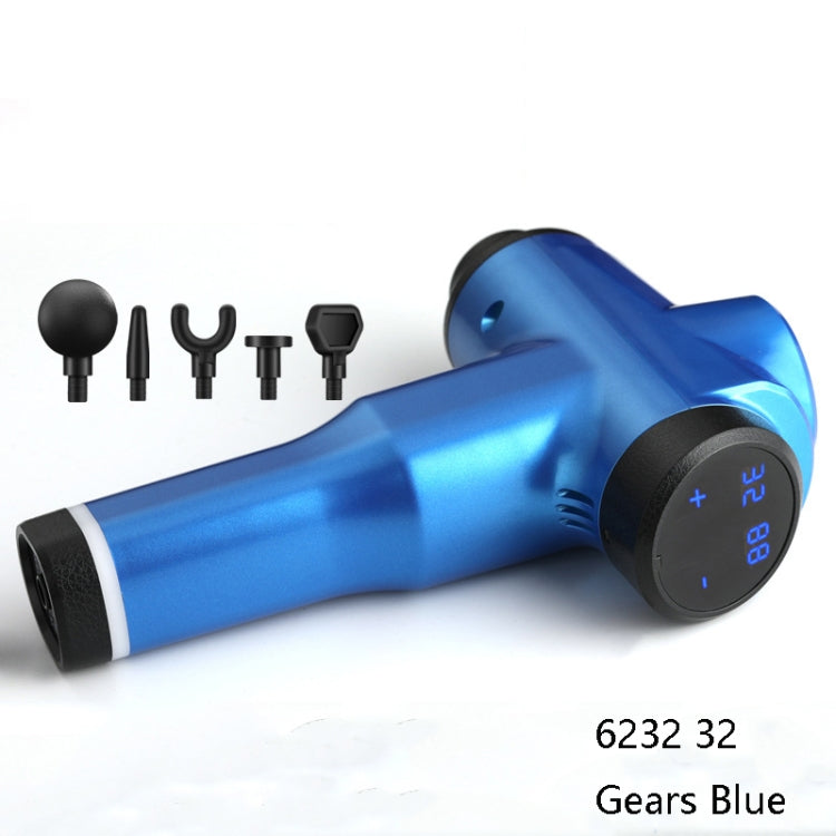 Muscles Relax Massager Portable Fitness Equipment Fascia Gun, Specification: 6232 32 Gears Blue(US Plug) - free shipping - PMC TechLife - Order now!