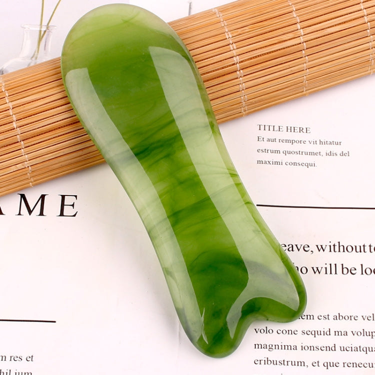 Resin Scraping Sheet Massage Facial Tendon Stick Beauty Salon Shave Board Acupuncture Pen, Color Classification: Emerald Green Fish Plate - free shipping - PMC TechLife - Order now!