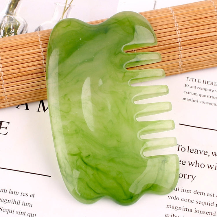 Resin Scraping Sheet Massage Facial Tendon Stick Beauty Salon Shave Board Acupuncture Pen, Color Classification: Emerald Green Meridian Comb - free shipping - PMC TechLife - Order now!