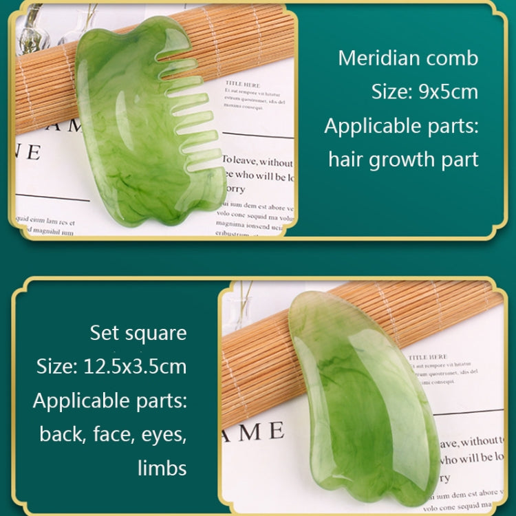 Resin Scraping Sheet Massage Facial Tendon Stick Beauty Salon Shave Board Acupuncture Pen, Color Classification: Emerald Green Triangle - free shipping - PMC TechLife - Order now!