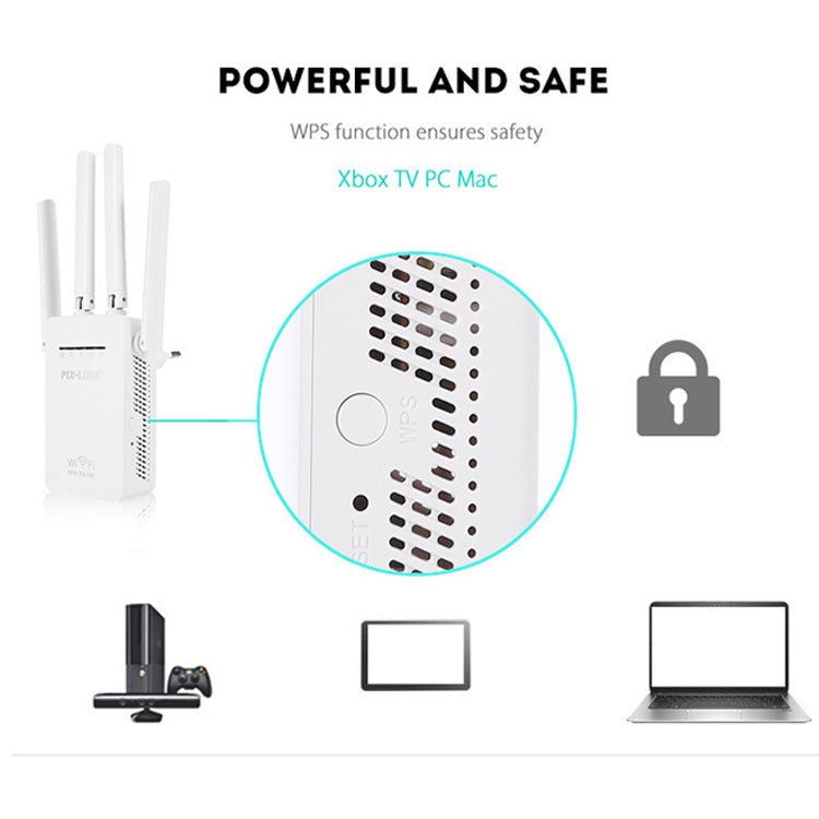 PIX-LINK LV-WR09 300Mbps WiFi Range Extender Repeater Mini Router(UK Plug) - Wireless Routers by PMC Jewellery | Online Shopping South Africa | PMC Jewellery | Buy Now Pay Later Mobicred
