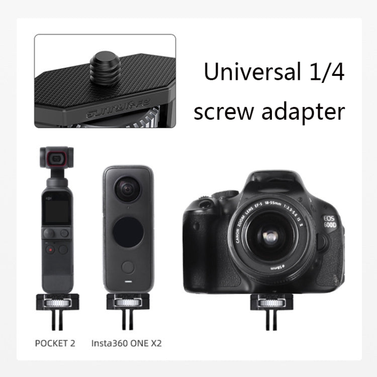 Sunnylife 1/4 inch Metal Adjustable Adapter For DJI Pocket 2 / FIMI PALM 2 / Insta360 One X-2(Dark Grey) - free shipping - PMC TechLife - Order now!