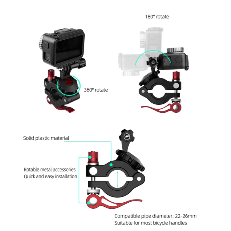 Sunnylife TY-Q9266 for Insta360 GO / DJI Osmo Action / GoPro Mount Bracket Stabilizer Bicycle Clip with Screw - Holder by Sunnylife | Online Shopping South Africa | PMC Jewellery | Buy Now Pay Later Mobicred