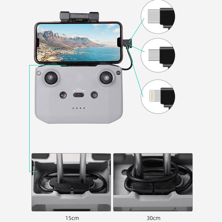 Sunnylife TY-X9304 Suitable For DJI Mavic Air 2S / DJI FPV Flight Glasses V2 / Mavic Mini2 / Osmo Pocket 2 Mobile Phone Tablet Cable 15cm Type-C to Micro USB  Cable - Other Accessories by PMC TechLife | Online Shopping South Africa | PMC TechLife