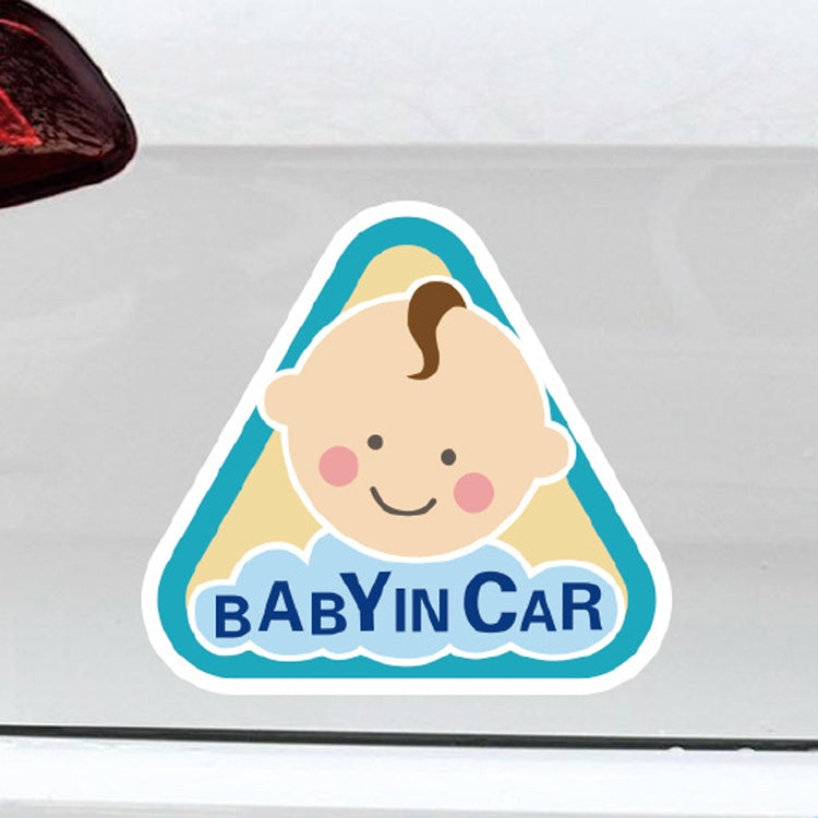 10 PCS There Is A Baby In The Car Stickers Warning Stickers Style: CT223O Triangle Boy Adhesive Stickers - Warning Sticker by PMC Jewellery | Online Shopping South Africa | PMC Jewellery | Buy Now Pay Later Mobicred