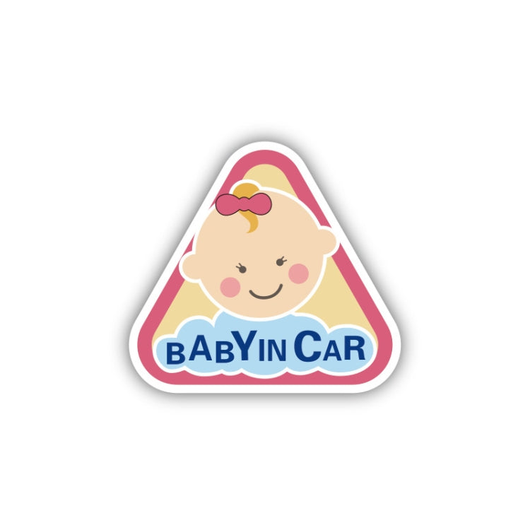 10 PCS There Is A Baby In The Car Stickers Warning Stickers Style: CT223P Triangle Girl Adhesive Stickers - Warning Sticker by PMC Jewellery | Online Shopping South Africa | PMC Jewellery | Buy Now Pay Later Mobicred