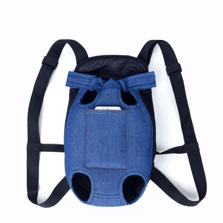 Dog Going Out Foldable On Chest Backpack Pet Carrier Bag, Colour: Blue Denim (Four Seasons)(M) - Pet Bags by PMC Jewellery | Online Shopping South Africa | PMC Jewellery