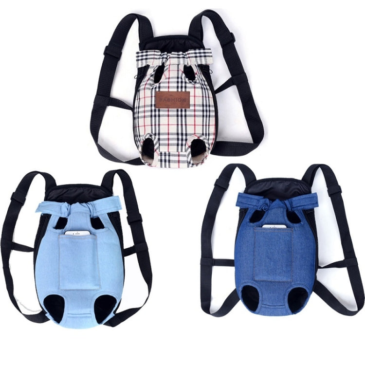 Dog Going Out Foldable On Chest Backpack Pet Carrier Bag, Colour: Blue Denim (Four Seasons)(S) - Pet Bags by PMC TechLife | Online Shopping South Africa | PMC TechLife