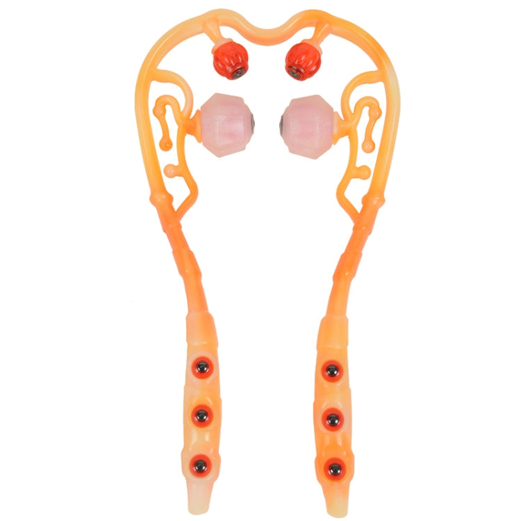 Manual Cervical Massager Home Multi-Function Shoulder And Neck Massage Roller, Shape: Strengthen Magnetic Therapy Orange - free shipping - PMC TechLife - Order now!